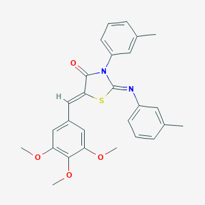 molecular formula C27H26N2O4S B447705 3-(3-Methylphenyl)-2-[(3-methylphenyl)imino]-5-(3,4,5-trimethoxybenzylidene)-1,3-thiazolidin-4-one 
