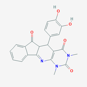 molecular formula C22H17N3O5 B447706 5-(3,4-dihydroxyphenyl)-1,3-dimethyl-5,5a-dihydro-1H-indeno[2',1':5,6]pyrido[2,3-d]pyrimidine-2,4,6(3H)-trione 