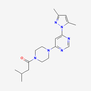 molecular formula C18H26N6O B4477065 4-(3,5-dimethyl-1H-pyrazol-1-yl)-6-[4-(3-methylbutanoyl)-1-piperazinyl]pyrimidine 