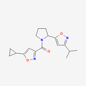 5-[1-(5-Cyclopropyl-1,2-oxazole-3-carbonyl)pyrrolidin-2-YL]-3-(propan-2-YL)-1,2-oxazole