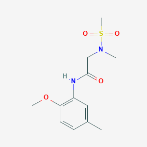 molecular formula C12H18N2O4S B4477084 N-(2-methoxy-5-methylphenyl)-2-[methyl(methylsulfonyl)amino]acetamide 