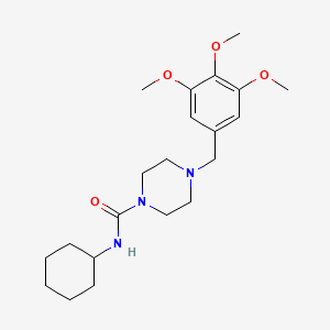 molecular formula C21H33N3O4 B4477089 N-cyclohexyl-4-(3,4,5-trimethoxybenzyl)piperazine-1-carboxamide 