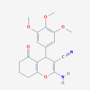 molecular formula C19H20N2O5 B447710 2-amino-5-oxo-4-(3,4,5-trimethoxyphenyl)-5,6,7,8-tetrahydro-4H-chromene-3-carbonitrile CAS No. 303141-31-3