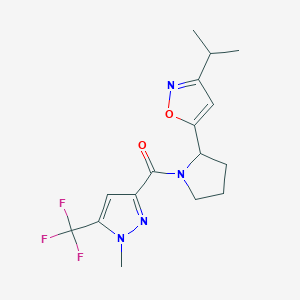 5-{1-[1-Methyl-5-(trifluoromethyl)-1H-pyrazole-3-carbonyl]pyrrolidin-2-YL}-3-(propan-2-YL)-1,2-oxazole