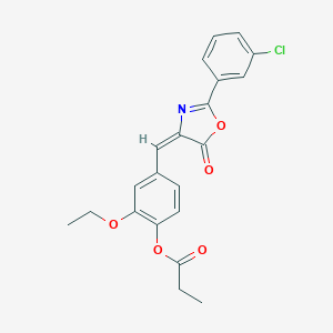 4-[(2-(3-chlorophenyl)-5-oxo-1,3-oxazol-4(5H)-ylidene)methyl]-2-ethoxyphenyl propionate