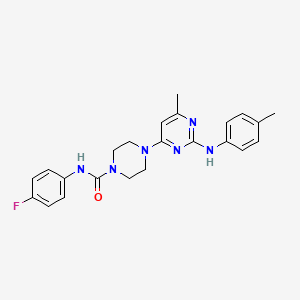 N-(4-fluorophenyl)-4-{6-methyl-2-[(4-methylphenyl)amino]-4-pyrimidinyl}-1-piperazinecarboxamide