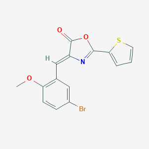 molecular formula C15H10BrNO3S B447713 (4Z)-4-(5-bromo-2-methoxybenzylidene)-2-(thiophen-2-yl)-1,3-oxazol-5(4H)-one 