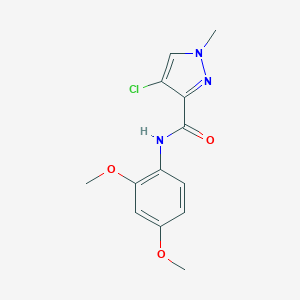molecular formula C13H14ClN3O3 B447714 4-chloro-N-(2,4-dimethoxyphenyl)-1-methyl-1H-pyrazole-3-carboxamide 