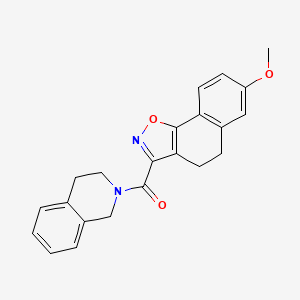 molecular formula C22H20N2O3 B4477186 3-(3,4-dihydro-2(1H)-isoquinolinylcarbonyl)-7-methoxy-4,5-dihydronaphtho[2,1-d]isoxazole 