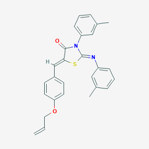 molecular formula C27H24N2O2S B447720 5-[4-(Allyloxy)benzylidene]-3-(3-methylphenyl)-2-[(3-methylphenyl)imino]-1,3-thiazolidin-4-one 