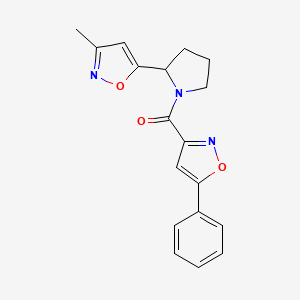 3-Methyl-5-[1-(5-phenyl-1,2-oxazole-3-carbonyl)pyrrolidin-2-YL]-1,2-oxazole