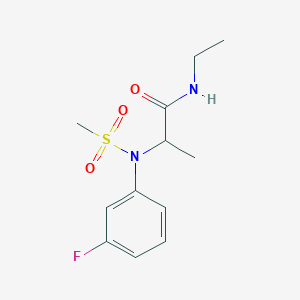 molecular formula C12H17FN2O3S B4477248 N-ETHYL-2-[N-(3-FLUOROPHENYL)METHANESULFONAMIDO]PROPANAMIDE 