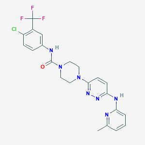 molecular formula C22H21ClF3N7O B4477252 N-[4-chloro-3-(trifluoromethyl)phenyl]-4-{6-[(6-methyl-2-pyridinyl)amino]-3-pyridazinyl}-1-piperazinecarboxamide 