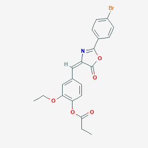 4-[(2-(4-bromophenyl)-5-oxo-1,3-oxazol-4(5H)-ylidene)methyl]-2-ethoxyphenyl propionate