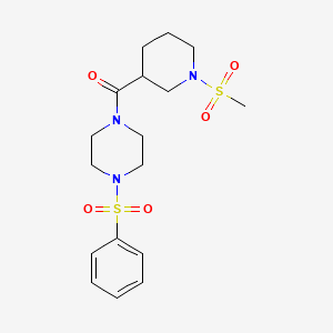 1-(BENZENESULFONYL)-4-(1-METHANESULFONYLPIPERIDINE-3-CARBONYL)PIPERAZINE