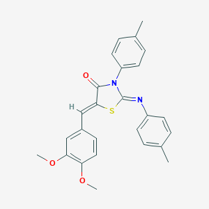 (2Z,5Z)-5-(3,4-dimethoxybenzylidene)-3-(4-methylphenyl)-2-[(4-methylphenyl)imino]-1,3-thiazolidin-4-one