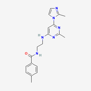 4-methyl-N-(2-{[2-methyl-6-(2-methyl-1H-imidazol-1-yl)-4-pyrimidinyl]amino}ethyl)benzamide