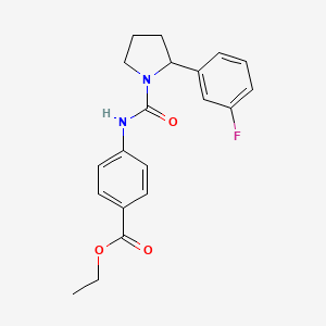 molecular formula C20H21FN2O3 B4477335 ethyl 4-({[2-(3-fluorophenyl)-1-pyrrolidinyl]carbonyl}amino)benzoate 