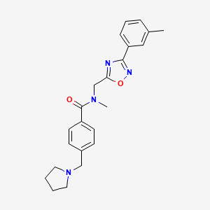 molecular formula C23H26N4O2 B4477336 N-METHYL-N-{[3-(3-METHYLPHENYL)-1,2,4-OXADIAZOL-5-YL]METHYL}-4-[(PYRROLIDIN-1-YL)METHYL]BENZAMIDE 