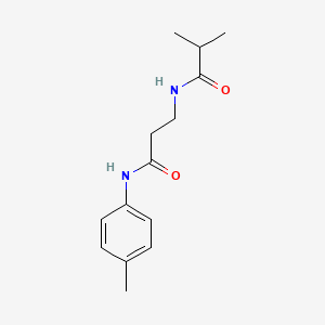 molecular formula C14H20N2O2 B4477343 N~3~-isobutyryl-N~1~-(4-methylphenyl)-beta-alaninamide 