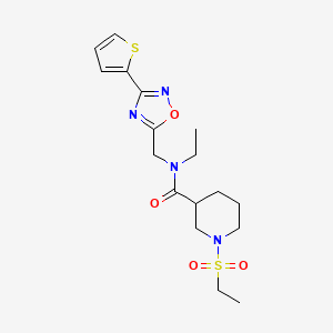 1-(ETHANESULFONYL)-N-ETHYL-N-{[3-(THIOPHEN-2-YL)-1,2,4-OXADIAZOL-5-YL]METHYL}PIPERIDINE-3-CARBOXAMIDE