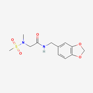 N-(1,3-benzodioxol-5-ylmethyl)-2-[methyl(methylsulfonyl)amino]acetamide