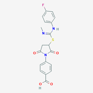 molecular formula C19H16FN3O4S B447738 4-(3-{[[(4-Fluorophenyl)imino](methylamino)methyl]sulfanyl}-2,5-dioxo-1-pyrrolidinyl)benzoic acid 