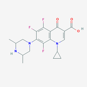 molecular formula C19H20F3N3O3 B044774 1-环丙基-7-(3,5-二甲基哌嗪-1-基)-5,6,8-三氟-4-氧代喹啉-3-羧酸 CAS No. 119354-10-8
