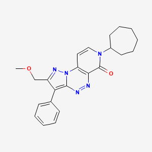 molecular formula C23H25N5O2 B4477405 7-cycloheptyl-2-(methoxymethyl)-3-phenylpyrazolo[5,1-c]pyrido[4,3-e][1,2,4]triazin-6(7H)-one 