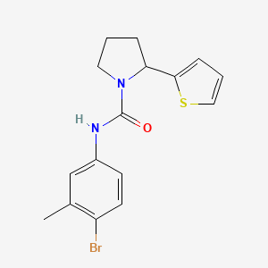 molecular formula C16H17BrN2OS B4477420 N-(4-bromo-3-methylphenyl)-2-(2-thienyl)-1-pyrrolidinecarboxamide 