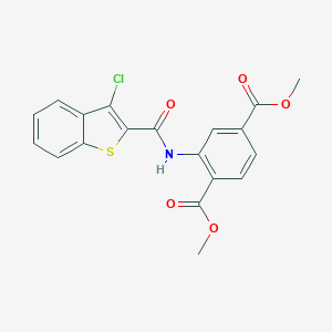 molecular formula C19H14ClNO5S B447743 Dimethyl 2-{[(3-chloro-1-benzothien-2-yl)carbonyl]amino}terephthalate 
