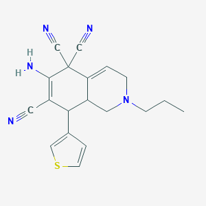 molecular formula C19H19N5S B447745 6-amino-2-propyl-8-(3-thienyl)-2,3,8,8a-tetrahydro-5,5,7(1H)-isoquinolinetricarbonitrile 