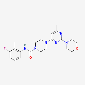 molecular formula C21H27FN6O2 B4477478 N-(3-fluoro-2-methylphenyl)-4-[6-methyl-2-(4-morpholinyl)-4-pyrimidinyl]-1-piperazinecarboxamide 