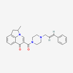 molecular formula C26H27N3O2 B4477485 2-methyl-5-{[4-(3-phenyl-2-propen-1-yl)-1-piperazinyl]carbonyl}-1,2-dihydro-6H-pyrrolo[3,2,1-ij]quinolin-6-one 