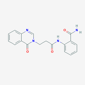 molecular formula C18H16N4O3 B4477489 2-({3-[4-oxo-3(4H)-quinazolinyl]propanoyl}amino)benzamide 