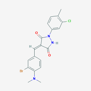 molecular formula C19H17BrClN3O2 B447749 4-[3-Bromo-4-(dimethylamino)benzylidene]-1-(3-chloro-4-methylphenyl)-3,5-pyrazolidinedione 