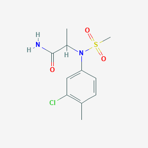 molecular formula C11H15ClN2O3S B4477492 N~2~-(3-chloro-4-methylphenyl)-N~2~-(methylsulfonyl)alaninamide 