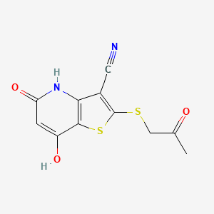 7-hydroxy-5-oxo-2-[(2-oxopropyl)thio]-4,5-dihydrothieno[3,2-b]pyridine-3-carbonitrile