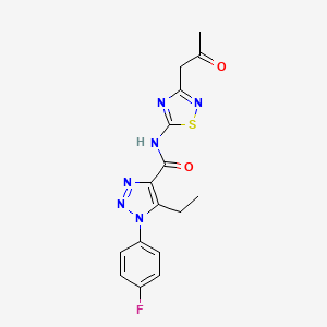 5-ethyl-1-(4-fluorophenyl)-N-[3-(2-oxopropyl)-1,2,4-thiadiazol-5-yl]-1H-1,2,3-triazole-4-carboxamide