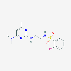 N-(2-{[4-(dimethylamino)-6-methyl-2-pyrimidinyl]amino}ethyl)-2-fluorobenzenesulfonamide