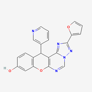 2-(2-FURYL)-12-(3-PYRIDYL)-12H-CHROMENO[3,2-E][1,2,4]TRIAZOLO[1,5-C]PYRIMIDIN-9-OL