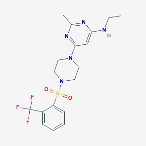 N-ethyl-2-methyl-6-(4-{[2-(trifluoromethyl)phenyl]sulfonyl}-1-piperazinyl)-4-pyrimidinamine