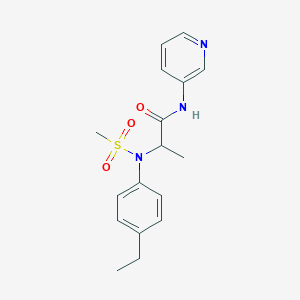 molecular formula C17H21N3O3S B4477553 N~2~-(4-ethylphenyl)-N~2~-(methylsulfonyl)-N~1~-3-pyridinylalaninamide 