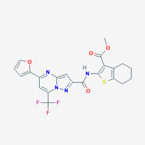 Methyl 2-({[5-(2-furyl)-7-(trifluoromethyl)pyrazolo[1,5-a]pyrimidin-2-yl]carbonyl}amino)-4,5,6,7-tetrahydro-1-benzothiophene-3-carboxylate