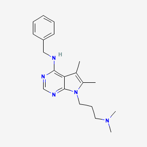 molecular formula C20H27N5 B4477565 N-benzyl-7-[3-(dimethylamino)propyl]-5,6-dimethyl-7H-pyrrolo[2,3-d]pyrimidin-4-amine 