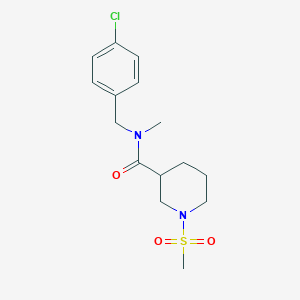 molecular formula C15H21ClN2O3S B4477588 N-[(4-CHLOROPHENYL)METHYL]-1-METHANESULFONYL-N-METHYLPIPERIDINE-3-CARBOXAMIDE 