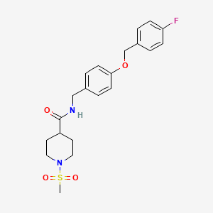 N-({4-[(4-FLUOROPHENYL)METHOXY]PHENYL}METHYL)-1-METHANESULFONYLPIPERIDINE-4-CARBOXAMIDE