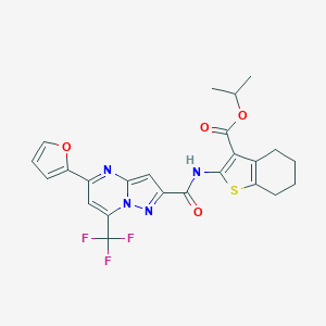 Isopropyl 2-({[5-(2-furyl)-7-(trifluoromethyl)pyrazolo[1,5-a]pyrimidin-2-yl]carbonyl}amino)-4,5,6,7-tetrahydro-1-benzothiophene-3-carboxylate