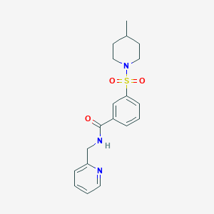 3-[(4-METHYLPIPERIDIN-1-YL)SULFONYL]-N-[(PYRIDIN-2-YL)METHYL]BENZAMIDE