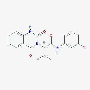 molecular formula C19H18FN3O3 B4477622 2-(2,4-dioxo-1,4-dihydro-3(2H)-quinazolinyl)-N-(3-fluorophenyl)-3-methylbutanamide 